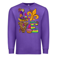 Purple mardi gras love olivia Premium Sweatshirt - OliviaCreatesArt