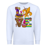 White mardi gras love olivia Premium Sweatshirt - OliviaCreatesArt