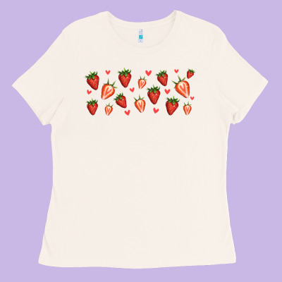 Strawberry Ladies Tee Designed By Jasminsmagicworld
