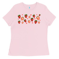 Bubblegum Pink strawberry Ladies Tee - Jasminsmagicworld