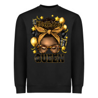 Black birthday queen afro messy bun Heavyweight Sweatshirt - Artiststas