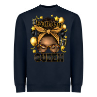 Navy birthday queen afro messy bun Heavyweight Sweatshirt - Artiststas