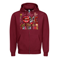 Burgundy For the love of the Valentine Zipper Hoodie - HowdyJamesFarm