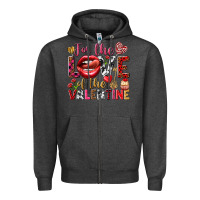 Charcoal Heather For the love of the Valentine Zipper Hoodie - HowdyJamesFarm