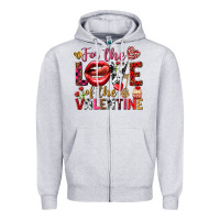 Heather Grey For the love of the Valentine Zipper Hoodie - HowdyJamesFarm