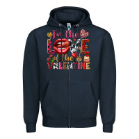 Navy For the love of the Valentine Zipper Hoodie - HowdyJamesFarm