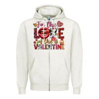 Oatmeal Heather For the love of the Valentine Zipper Hoodie - HowdyJamesFarm