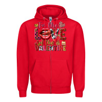 Red For the love of the Valentine Zipper Hoodie - HowdyJamesFarm
