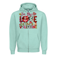 Seafoam For the love of the Valentine Zipper Hoodie - HowdyJamesFarm