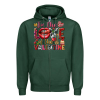 Sports Green For the love of the Valentine Zipper Hoodie - HowdyJamesFarm