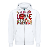 White For the love of the Valentine Zipper Hoodie - HowdyJamesFarm