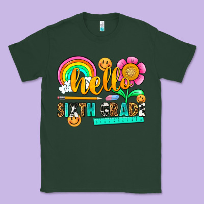Hello Sixth Grade Classic Tee Designed By Nancycooperartshop