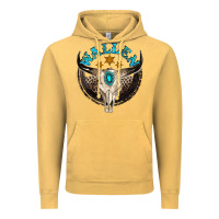 Vintage Mustard wallen with bull skull Vintage Hoodie - NancyCooperArtShop