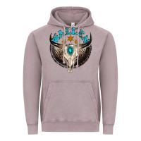 Vintage Zinc wallen with bull skull Vintage Hoodie - NancyCooperArtShop
