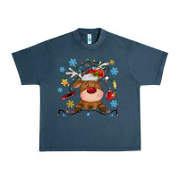 Midnight Navy christmas deer school Urban Heavy Tee - MaliasSmallBusiness