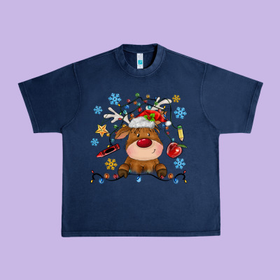 Christmas Deer School Urban Heavy Tee Designed By Maliassmallbusiness