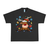 Pigment Black christmas deer school Urban Heavy Tee - MaliasSmallBusiness