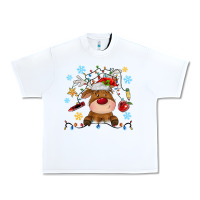 White christmas deer school Urban Heavy Tee - MaliasSmallBusiness