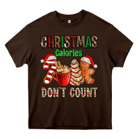 Chocolate Brown christmas calories dont count with  christmas tree cake and cookies ad Heavy Core Tee - AdoDesignShop