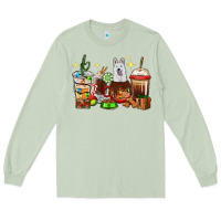 Matcha Christmas coffee cups with White Shepherd Long Sleeve Tee - RanaPortraitStore