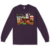 Plum Christmas coffee cups with White Shepherd Long Sleeve Tee - RanaPortraitStore
