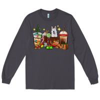 Smoke Christmas coffee cups with White Shepherd Long Sleeve Tee - RanaPortraitStore