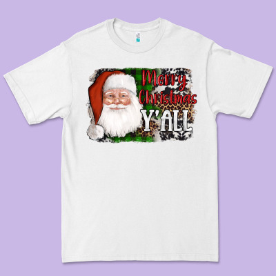 Santa Merry Christmas Y'all Premium Tee Designed By Adodesignshop