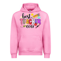 Fuchsia Pink iBest Teacher Ever Urban Hoodie - CowhideDigitalArt