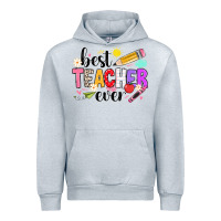 Heather Grey iBest Teacher Ever Urban Hoodie - CowhideDigitalArt