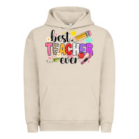 Pigment French Oak iBest Teacher Ever Urban Hoodie - CowhideDigitalArt