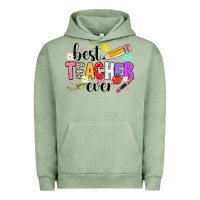 Pigment Oil Green iBest Teacher Ever Urban Hoodie - CowhideDigitalArt