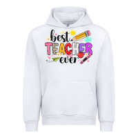 White iBest Teacher Ever Urban Hoodie - CowhideDigitalArt