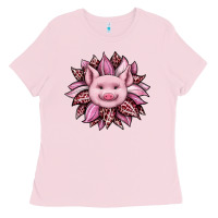 Bubblegum Pink sunflower leopard Ladies Tee - JahusDesignShop