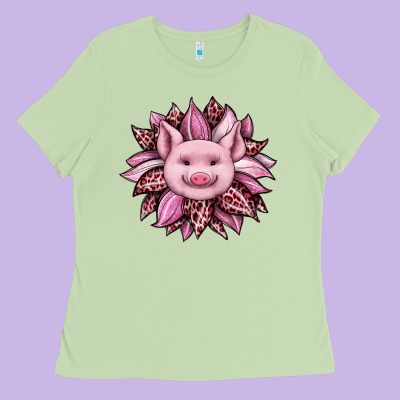 Sunflower Leopard Ladies Tee Designed By Jahusdesignshop