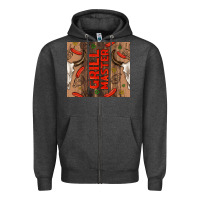 Charcoal Heather grill master with bull skull Zipper Hoodie - TumblerDesignByShophia
