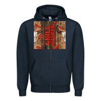 Navy grill master with bull skull Zipper Hoodie - TumblerDesignByShophia