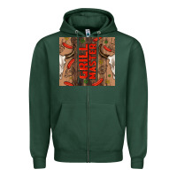 Sports Green grill master with bull skull Zipper Hoodie - TumblerDesignByShophia
