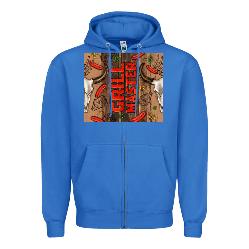 Grill Master With Bull Skull Zipper Hoodie by TumblerDesignByShophia | Teevron