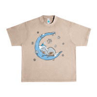 French Oak snowman and moon Urban Heavy Tee - MaliasSmallBusiness