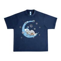 Navy snowman and moon Urban Heavy Tee - MaliasSmallBusiness