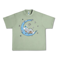Oil Green snowman and moon Urban Heavy Tee - MaliasSmallBusiness