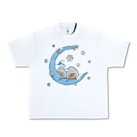 White snowman and moon Urban Heavy Tee - MaliasSmallBusiness