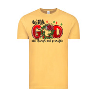 Vintage Mustard with god all things are possible Vintage Tee - MaliasSmallBusiness