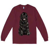 Burgundy newfoundland dog Long Sleeve Tee - LillyAllenDesigns