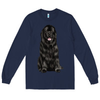 Navy newfoundland dog Long Sleeve Tee - LillyAllenDesigns