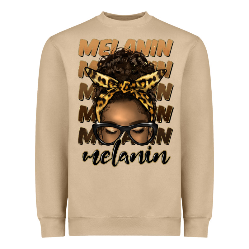 Melanin Afro Messy Bun Heavyweight Sweatshirt by Artiststas | Teevron