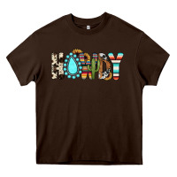 Chocolate Brown howdy Heavy Core Tee - JahusDesignShop