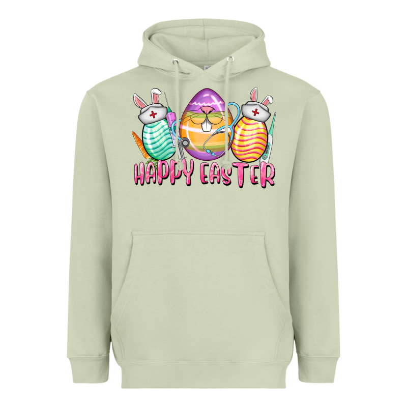 Happy Easter Nurse Eggs Easter Day Heavyweight Hoodie by CowGirlArtShop | Teevron
