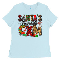 Baby Blue santa's favorite cxm Ladies Tee - Jasminsmagicworld