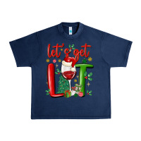 Navy let's get lit Urban Heavy Tee - MaliasSmallBusiness